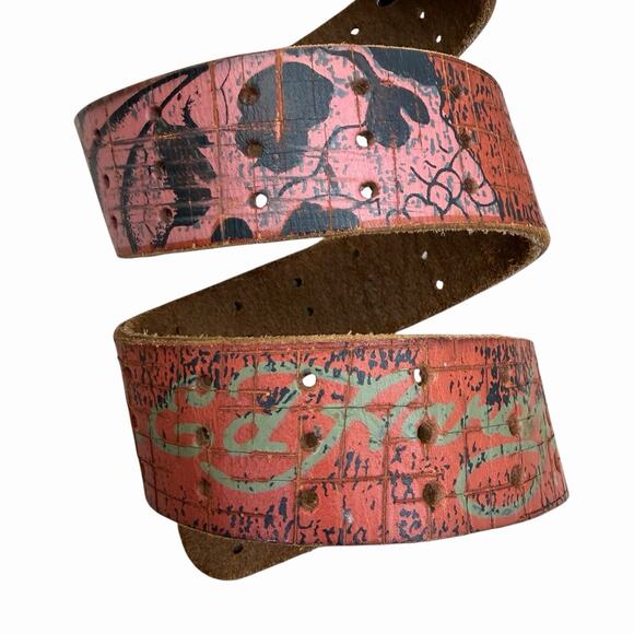 Ed Hardy Y2K 2000’s Leather Belt Skulls W Small main image 6
